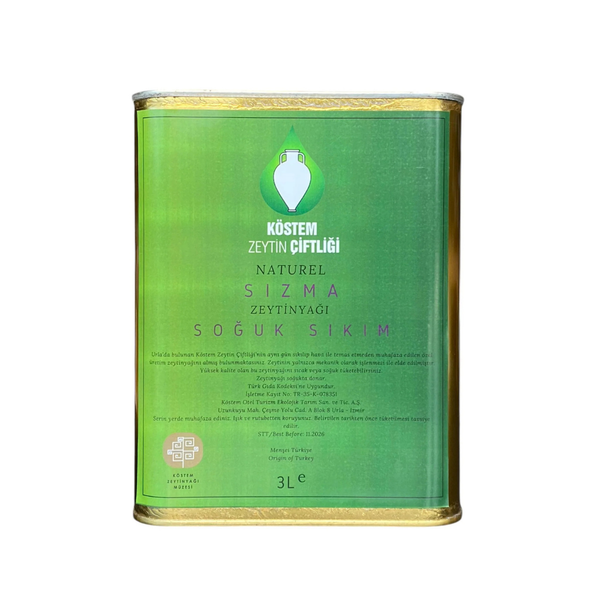 Natürel Sızma Zeytinyağı 0,3 Asit | 3.000 ml | Teneke