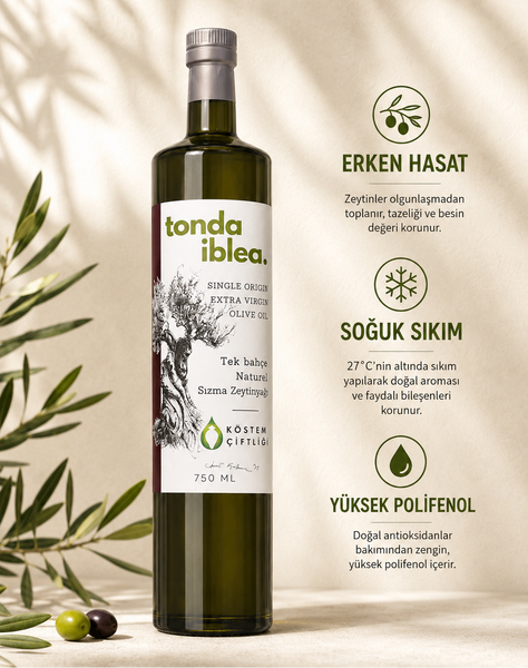 Natürel Sızma Zeytinyağı - Tonda İblea | 750 ml | Cam Şişe